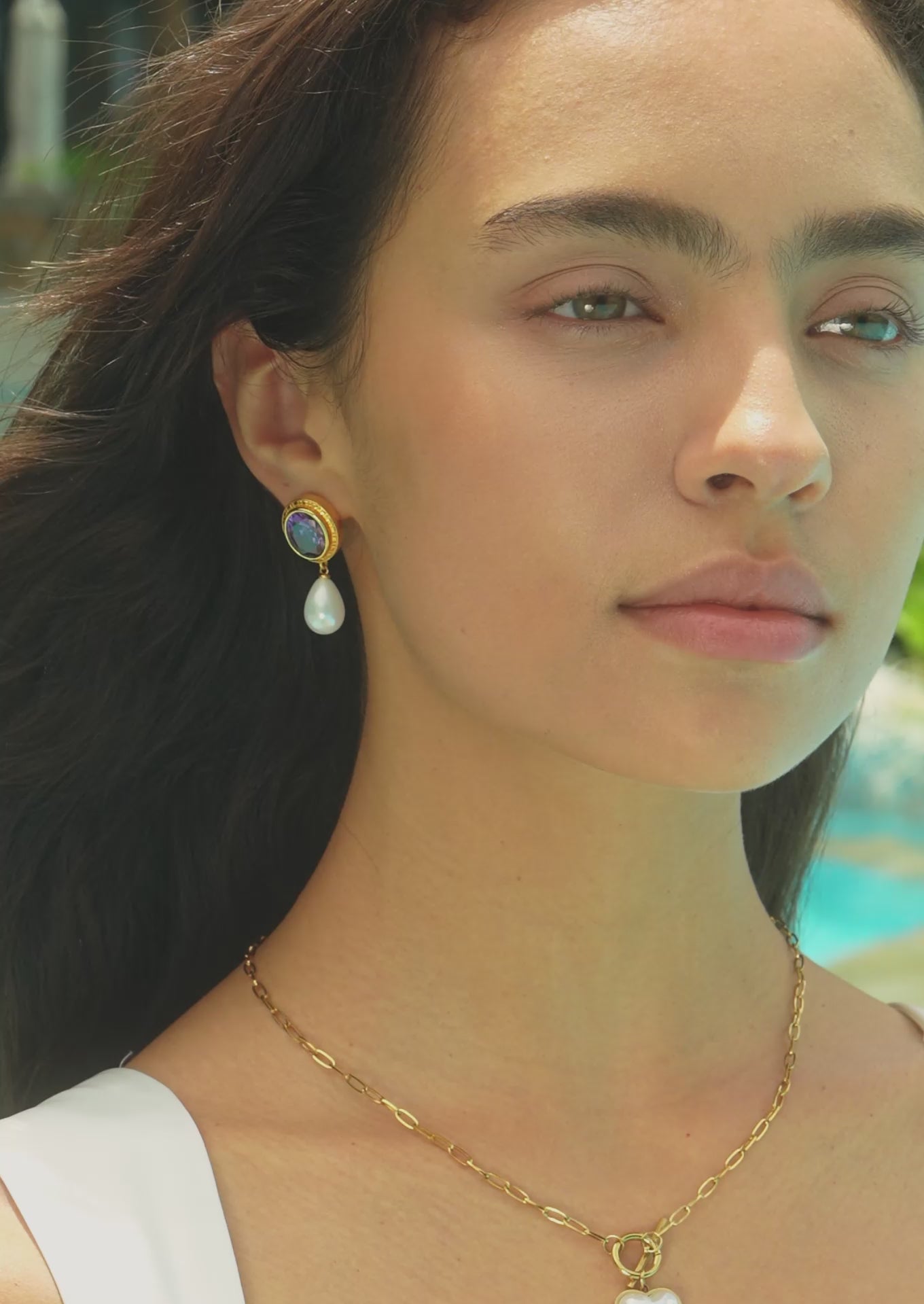 Boucles d'oreilles pendantes en perles 
