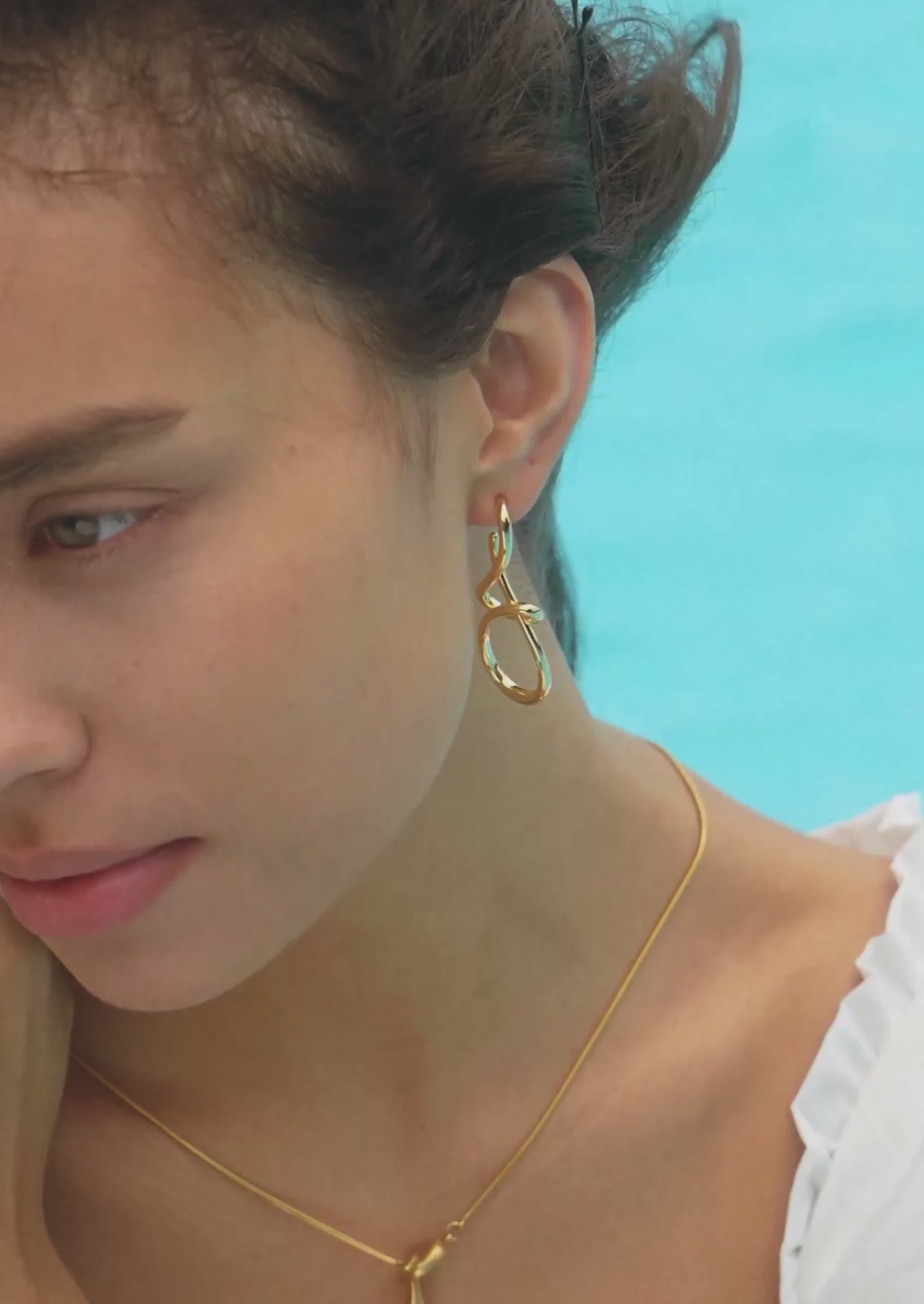 Abstract Line Drop Earrings